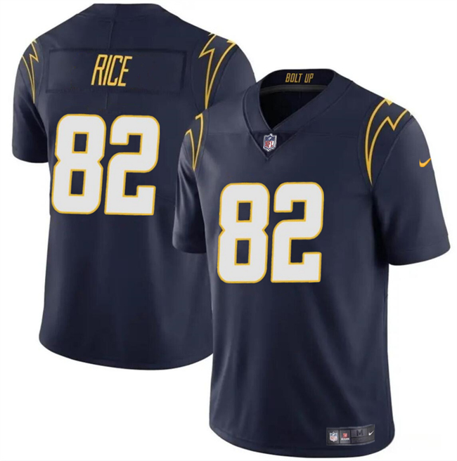 Men's Los Angeles Chargers #82 Brenden Rice Navy 2024 Draft Vapor Limited Stitched Football Jersey